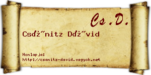 Csánitz Dávid névjegykártya